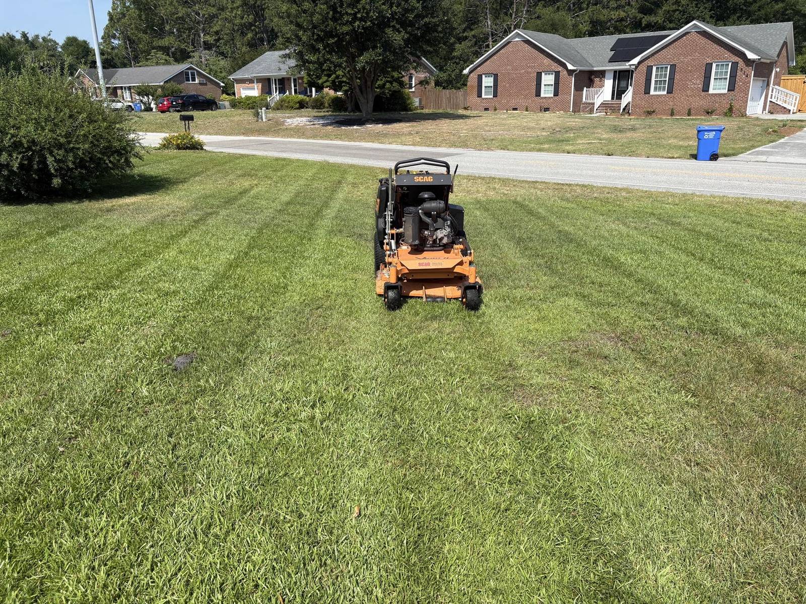 Scag mower cutting a Wilmington lawn